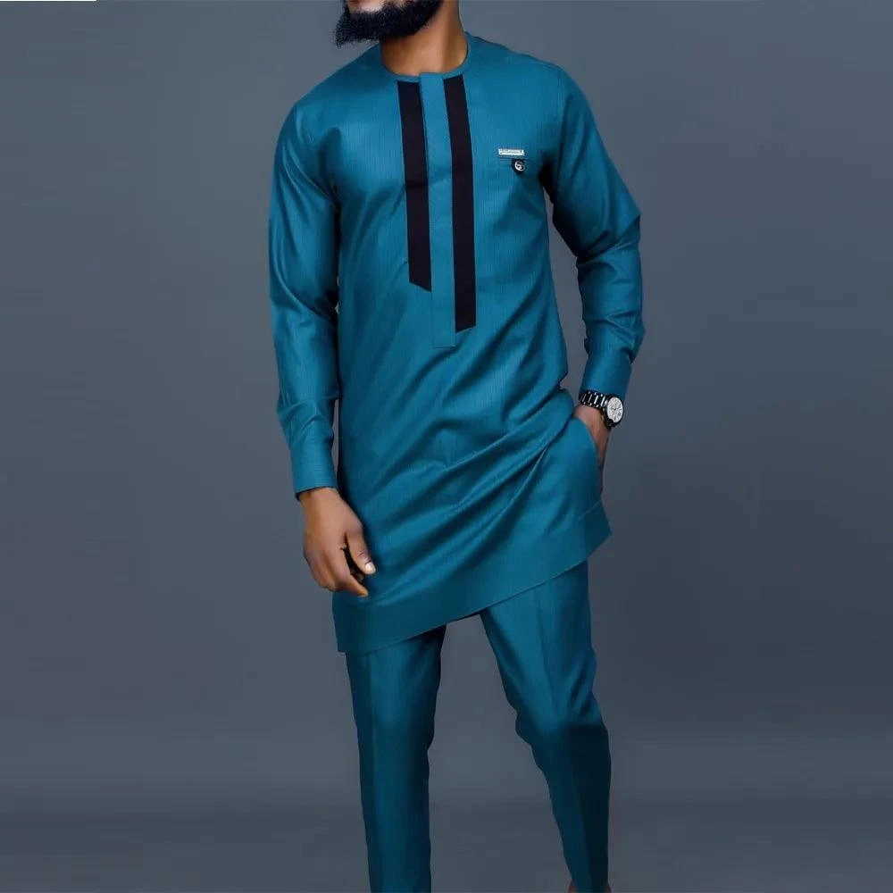 Long Top African Clothing Set For Men 1 Long Top African Clothing Set For Men