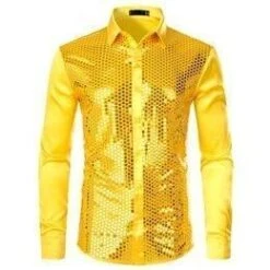 Luxury Sequins Silk Shirt For Men -Rocka Style luxury sequins silk shirt for men silk shirt lestyleparfait 5
