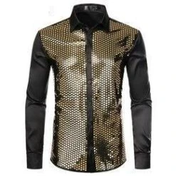 Luxury Sequins Silk Shirt For Men -Rocka Style luxury sequins silk shirt for men silk shirt lestyleparfait 6