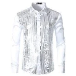 Luxury Sequins Silk Shirt For Men -Rocka Style luxury sequins silk shirt for men silk shirt lestyleparfait 9
