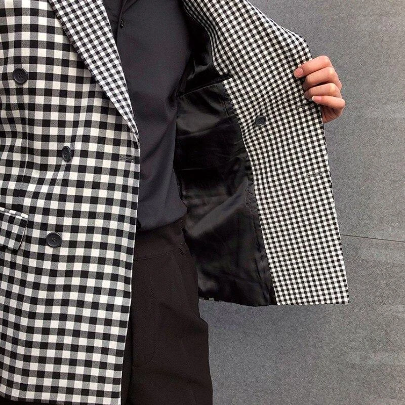 Men Blazer - Checked Black-White Blazer 4 Men Blazer - Checked Black-White Blazer - Image 4