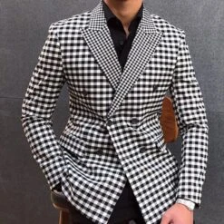 Men Blazer - Checked Black-White Blazer 11 Men Blazer - Checked Black-White Blazer -Rocka Style men blazer checked black white blazer checked blazer lestyleparfait 6