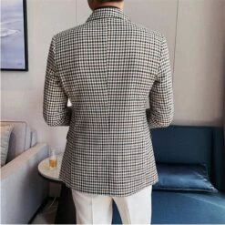 Men Blazer - Double-Breasted Houndstooth Blazer -Rocka Style men blazer double breasted houndstooth blazer double breasted blazer lestyleparfait 8