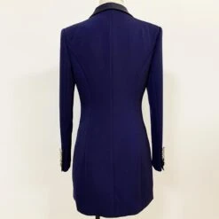 Navy Blue Tuxedo Blazer Women - Casual - Plain-Solid -Rocka Style navy blue tuxedo blazer women casual plain solid tuxedo blazer lestyleparfait 3