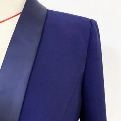 Navy Blue Tuxedo Blazer Women - Casual - Plain-Solid -Rocka Style navy blue tuxedo blazer women casual plain solid tuxedo blazer lestyleparfait 7