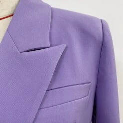 Office Ready Purple Blazer Women - Casual - Plain-Solid -Rocka Style office ready purple blazer women casual plain solid double breasted blazer lestyleparfait 3