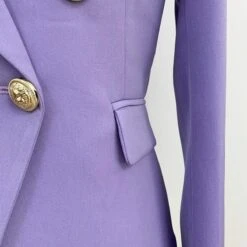Office Ready Purple Blazer Women - Casual - Plain-Solid -Rocka Style office ready purple blazer women casual plain solid double breasted blazer lestyleparfait 4