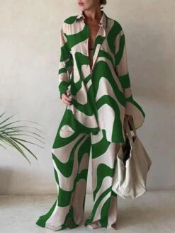 Oversized Shirt & Trouser Set -Rocka Style oversized shirt and trouser set clothing set lestyleparfait 4