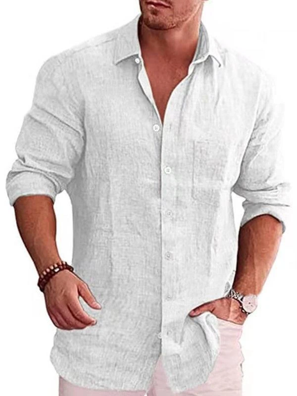 Pietro Long Sleeve Linen Shirt 4 Pietro Long Sleeve Linen Shirt - Image 4