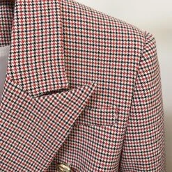 Pink Houndstooth Blazer Women - Formal-Business - Plaid -Rocka Style pink houndstooth blazer women formal business plaid double breasted blazer lestyleparfait 5