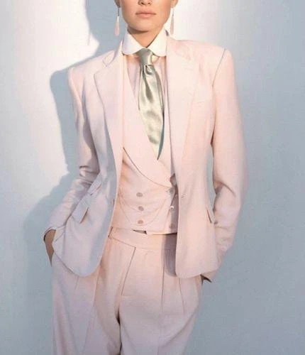Pink Three Piece Tuxedo Pantsuit 1 Pink Three Piece Tuxedo Pantsuit