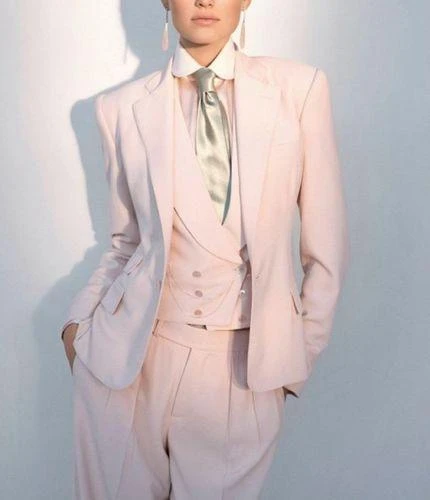 Pink Three Piece Tuxedo Pantsuit 2 Pink Three Piece Tuxedo Pantsuit - Image 2
