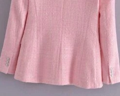Pink Tweed Blazer Women - Formal-Business - Plain-Solid 14 Pink Tweed Blazer Women - Formal-Business - Plain-Solid -Rocka Style pink tweed blazer women formal business plain solid tweed blazer lestyleparfait 5