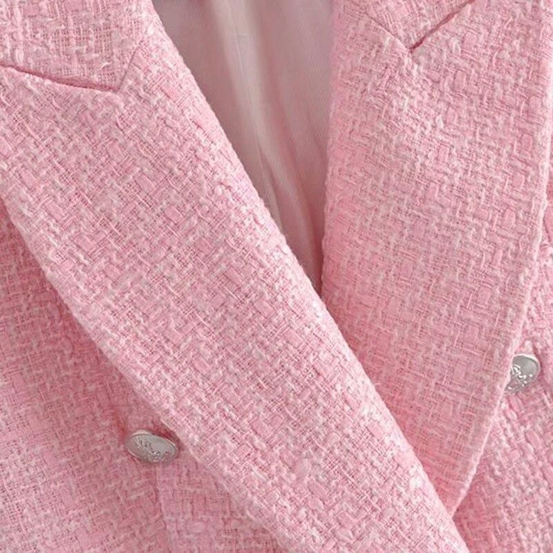 Pink Tweed Blazer Women - Formal-Business - Plain-Solid 6 Pink Tweed Blazer Women - Formal-Business - Plain-Solid - Image 6