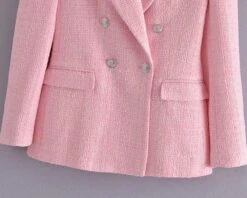 Pink Tweed Blazer Women - Formal-Business - Plain-Solid 16 Pink Tweed Blazer Women - Formal-Business - Plain-Solid -Rocka Style pink tweed blazer women formal business plain solid tweed blazer lestyleparfait 7