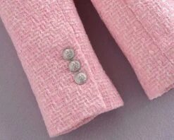 Pink Tweed Blazer Women - Formal-Business - Plain-Solid 17 Pink Tweed Blazer Women - Formal-Business - Plain-Solid -Rocka Style pink tweed blazer women formal business plain solid tweed blazer lestyleparfait 8