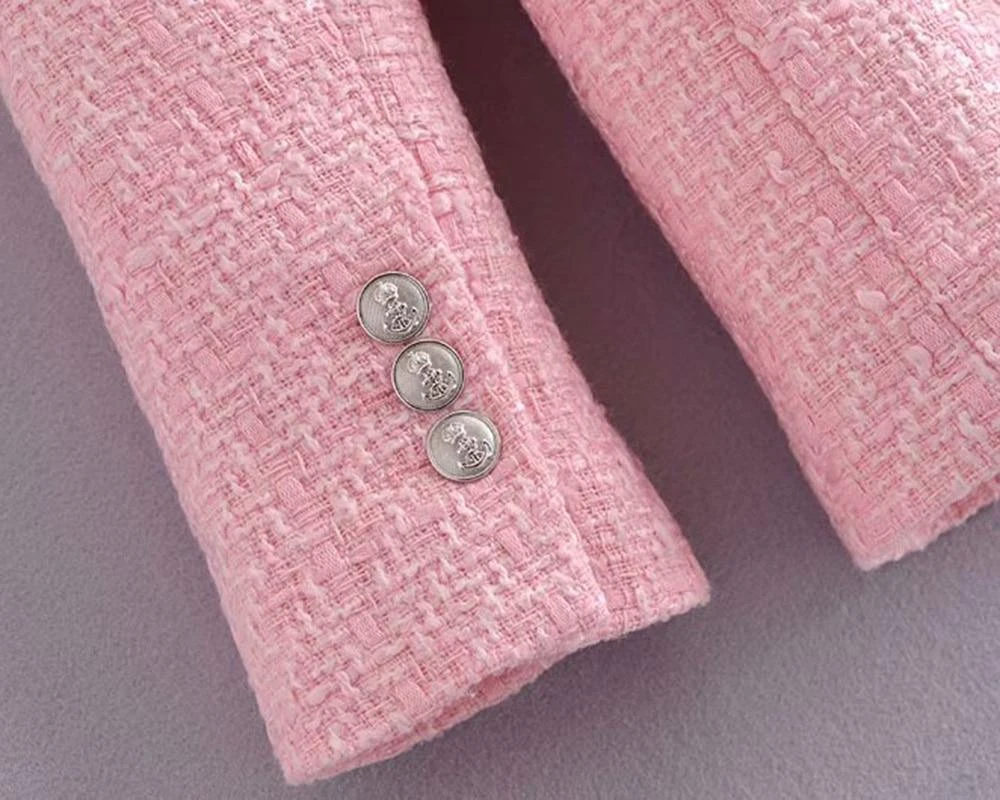Pink Tweed Blazer Women - Formal-Business - Plain-Solid 8 Pink Tweed Blazer Women - Formal-Business - Plain-Solid - Image 8
