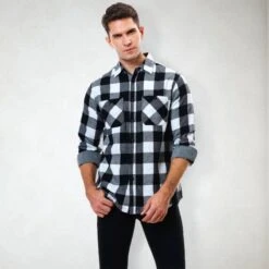 Plaid Checkered Shirt For Men -Rocka Style plaid checkered shirt for men long sleeve shirt lestyleparfait 3