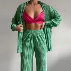 Pleated Oversized Outfit Set -Rocka Style pleated oversized outfit set clothing set lestyleparfait 11