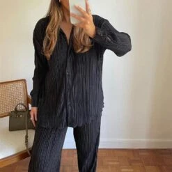 Pleated Oversized Outfit Set -Rocka Style pleated oversized outfit set clothing set lestyleparfait 13