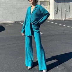 Pleated Oversized Outfit Set -Rocka Style pleated oversized outfit set clothing set lestyleparfait 3