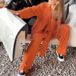 Pleated Oversized Outfit Set -Rocka Style pleated oversized outfit set clothing set lestyleparfait 6