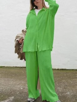 Pleated Oversized Outfit Set -Rocka Style pleated oversized outfit set clothing set lestyleparfait 9