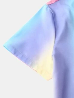 Rainbow Short Sleeve Shirt -Rocka Style rainbow short sleeve shirt short sleeve shirt lestyleparfait 5