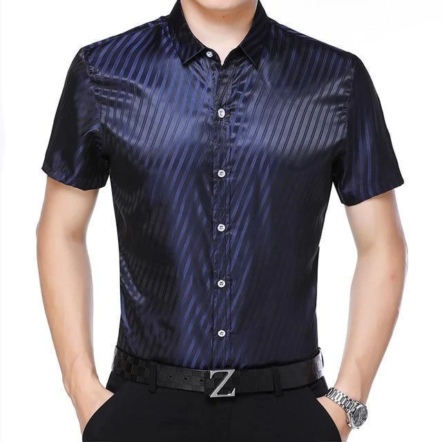 Reynolds Striped Silk Shirt For Men 2 Reynolds Striped Silk Shirt For Men - Image 2