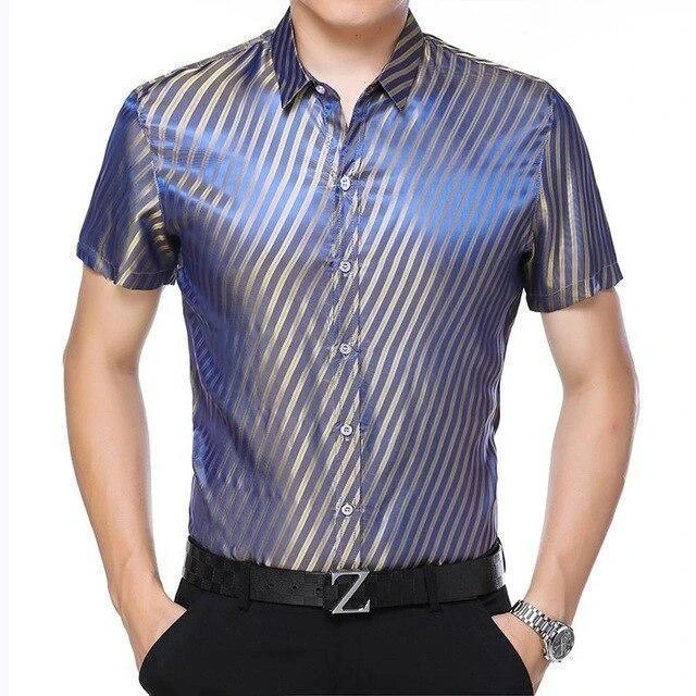 Reynolds Striped Silk Shirt For Men 9 Reynolds Striped Silk Shirt For Men - Image 9