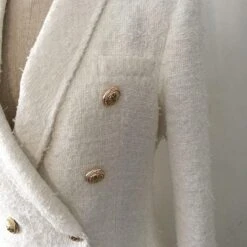 Shawl Collar Tweed Blazer Women - Casual - Plain-Solid -Rocka Style shawl collar tweed blazer women casual plain solid tweed blazer lestyleparfait 5