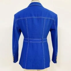 Stitched Denim Blazer Women - Casual - Plain-Solid -Rocka Style stitched denim blazer women casual plain solid denim blazer lestyleparfait 3