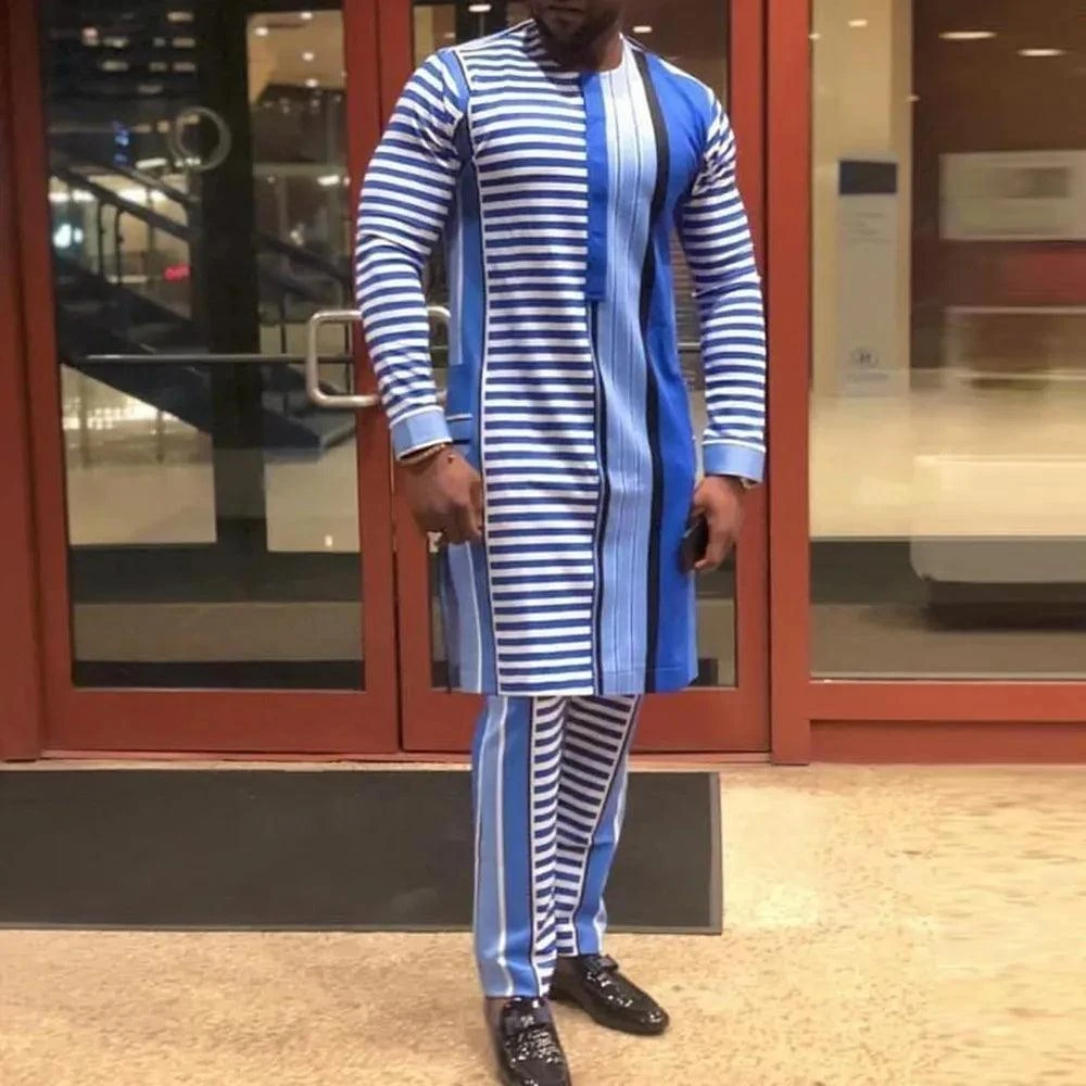 Striped African Clothing Outfit Set 1 Striped African Clothing Outfit Set