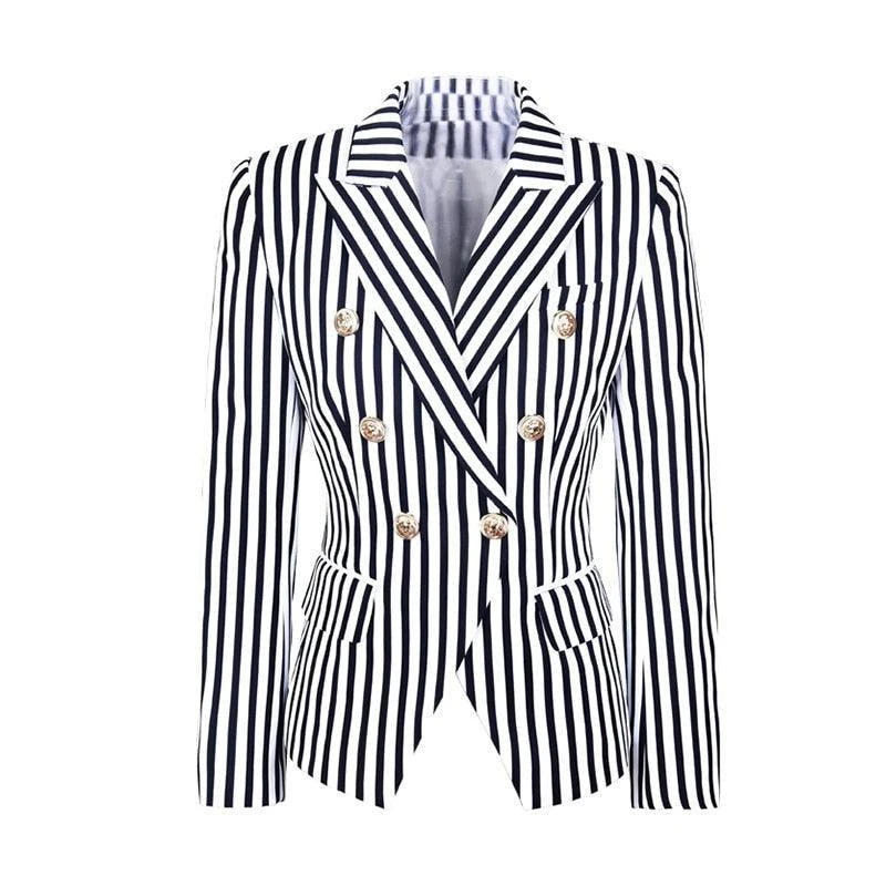 Striped Blazer Women - Casual - Striped-Pinstriped 2 Striped Blazer Women - Casual - Striped-Pinstriped - Image 2