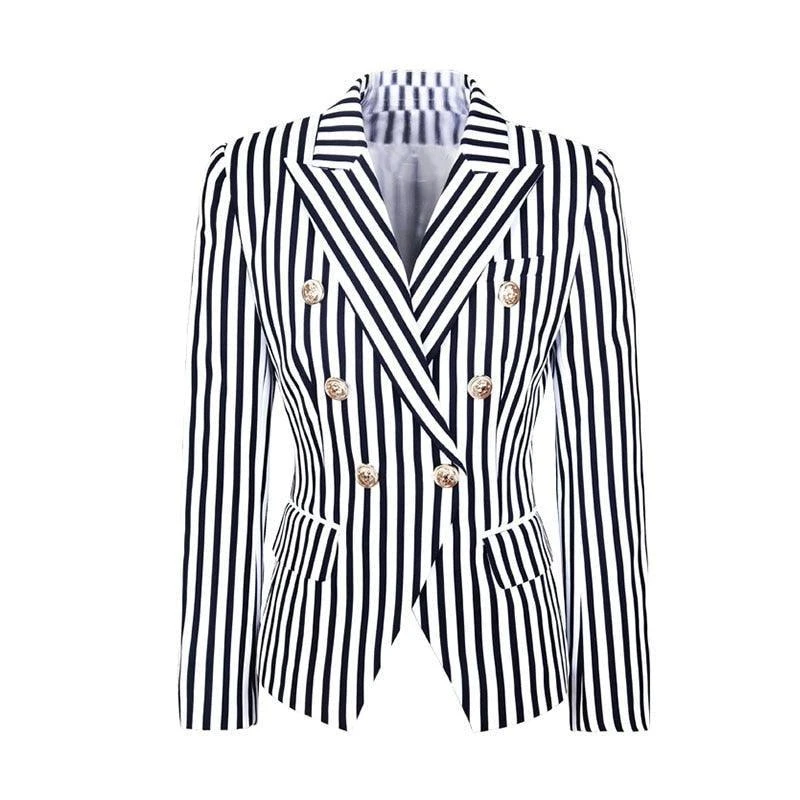 Striped Blazer Women - Casual - Striped-Pinstriped 3 Striped Blazer Women - Casual - Striped-Pinstriped - Image 3