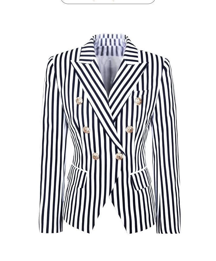 Striped Blazer Women - Casual - Striped-Pinstriped 8 Striped Blazer Women - Casual - Striped-Pinstriped - Image 8