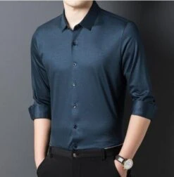 Strummer Satin Men Dress Shirt 8 Strummer Satin Men Dress Shirt -Rocka Style strummer satin men dress shirt silk shirt lestyleparfait 4