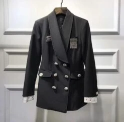 Stylish Long Double Breasted Blazer Women - Casual - Plain-Solid -Rocka Style stylish long double breasted blazer women casual plain solid double breasted blazer lestyleparfait 5