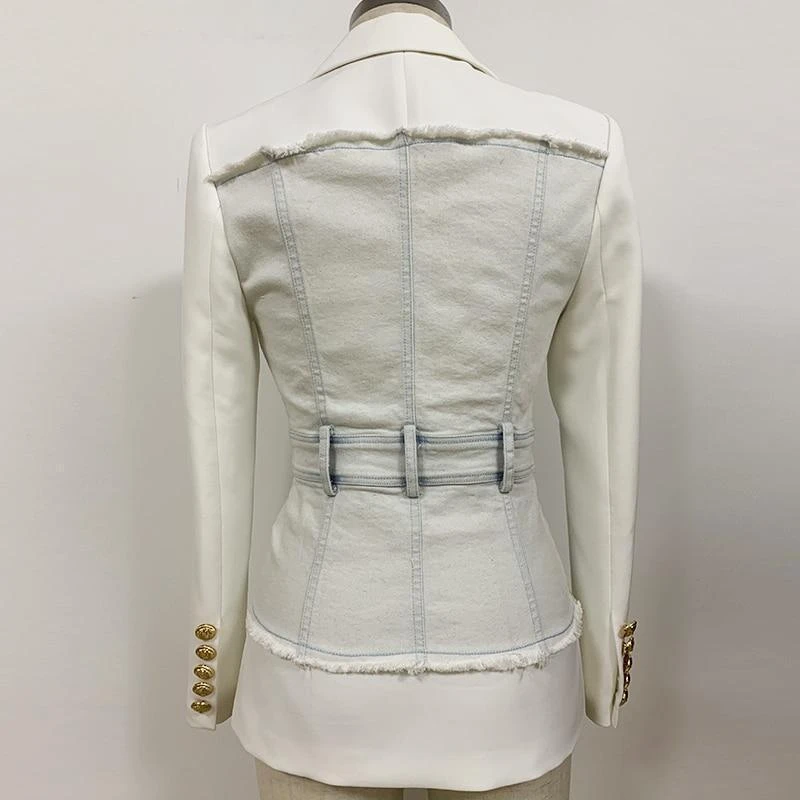 Stylish Patchwork Denim Blazer Women - Casual - Patchwork 5 Stylish Patchwork Denim Blazer Women - Casual - Patchwork - Image 5