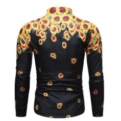 Rocka Style -Rocka Style sun flower print casual shirt for men long sleeve shirt lestyleparfait 2