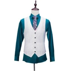 Super Smooth Striped Men 3 Piece Suit -Rocka Style super smooth striped men 3 piece suit three piece suit lestyleparfait 3