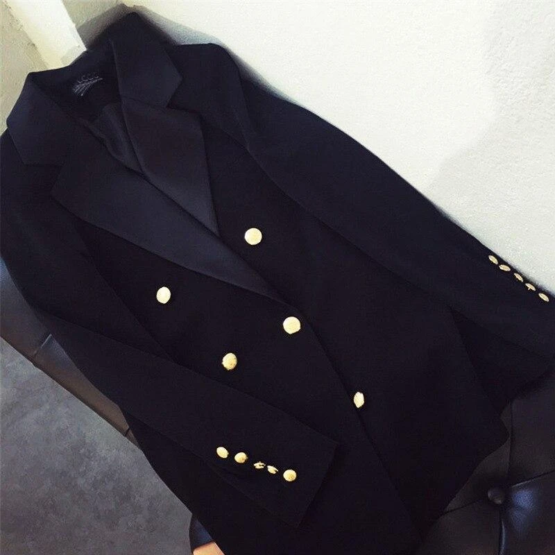 Trendy Gold Buttons Blazer Women - Casual - Plain-Solid 5 Trendy Gold Buttons Blazer Women - Casual - Plain-Solid - Image 5