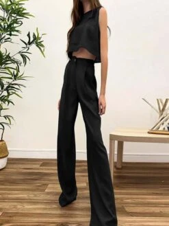 Two Piece Crop Top Outfit Set -Rocka Style two piece crop top outfit set clothing set lestyleparfait 5