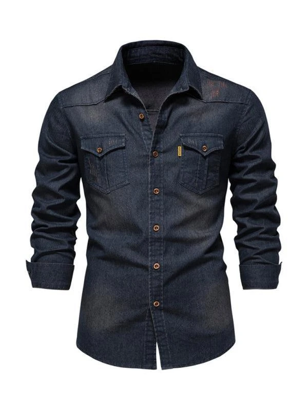 Two-Pocket Denim Men Shirt 1 Two-Pocket Denim Men Shirt