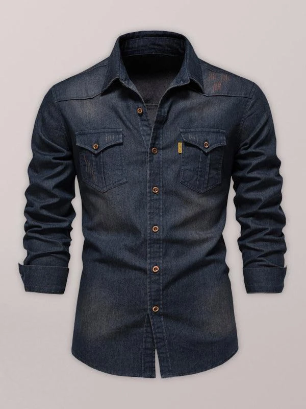 Two-Pocket Denim Men Shirt 4 Two-Pocket Denim Men Shirt - Image 4