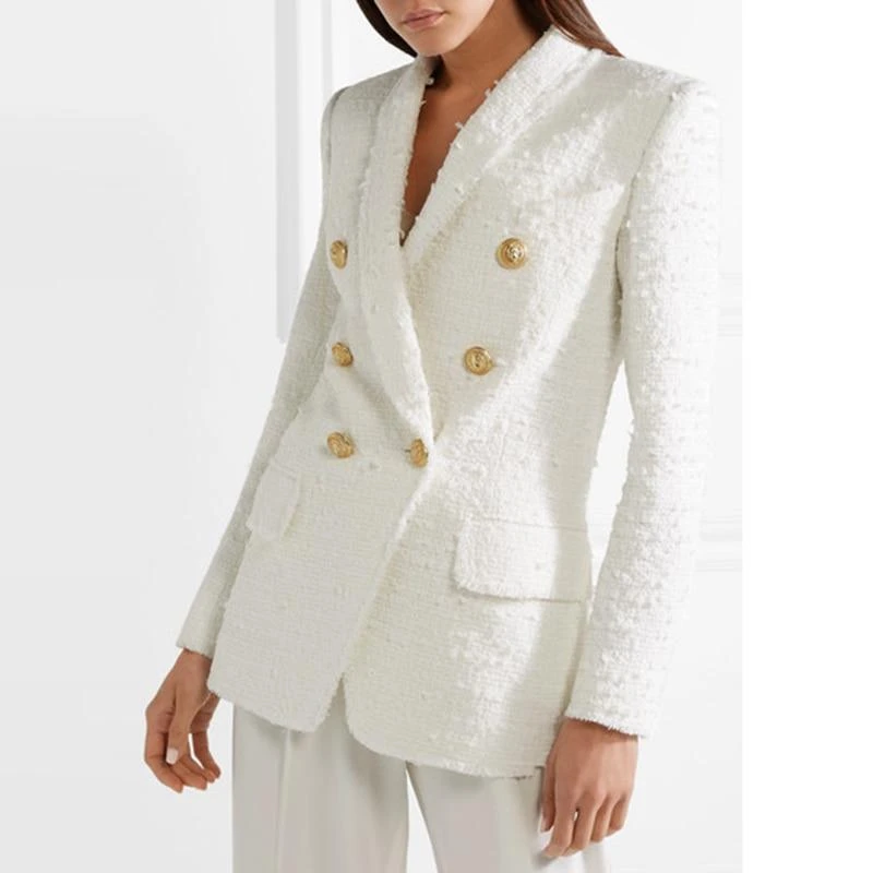 White Tweed Blazer Women - Casual - Plain-Solid 1 White Tweed Blazer Women - Casual - Plain-Solid