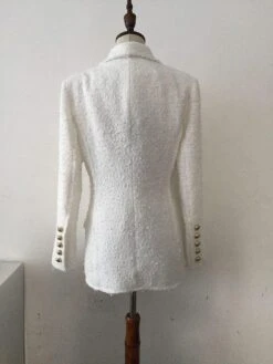 White Tweed Blazer Women - Casual - Plain-Solid 9 White Tweed Blazer Women - Casual - Plain-Solid -Rocka Style white tweed blazer women casual plain solid tweed blazer lestyleparfait 4