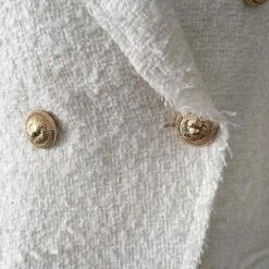 White Tweed Blazer Women - Casual - Plain-Solid 10 White Tweed Blazer Women - Casual - Plain-Solid -Rocka Style white tweed blazer women casual plain solid tweed blazer lestyleparfait 5