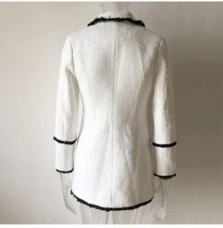 White Tweed Blazer Women - Formal-Business - Plain-Solid 11 White Tweed Blazer Women - Formal-Business - Plain-Solid -Rocka Style white tweed blazer women formal business plain solid tweed blazer lestyleparfait 3