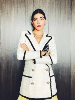 White Tweed Blazer Women - Formal-Business - Plain-Solid 12 White Tweed Blazer Women - Formal-Business - Plain-Solid -Rocka Style white tweed blazer women formal business plain solid tweed blazer lestyleparfait 4